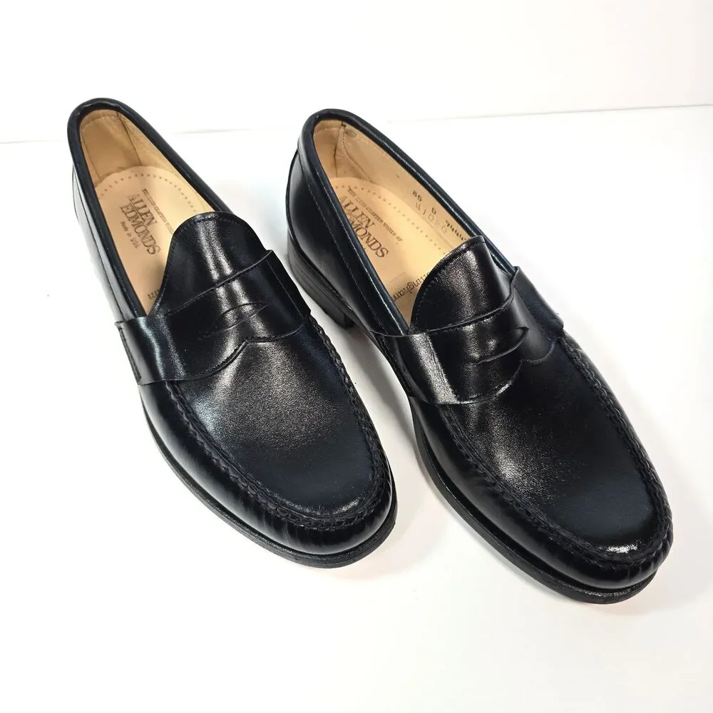 Allen Edmonds Nottingham Penny Loafers Men's 8.5 D Black Leather Made USA